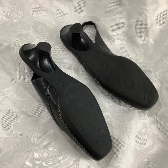 Nurture Black Leather Slingbacks Sz 9, Brazil - Picture 3 of 11